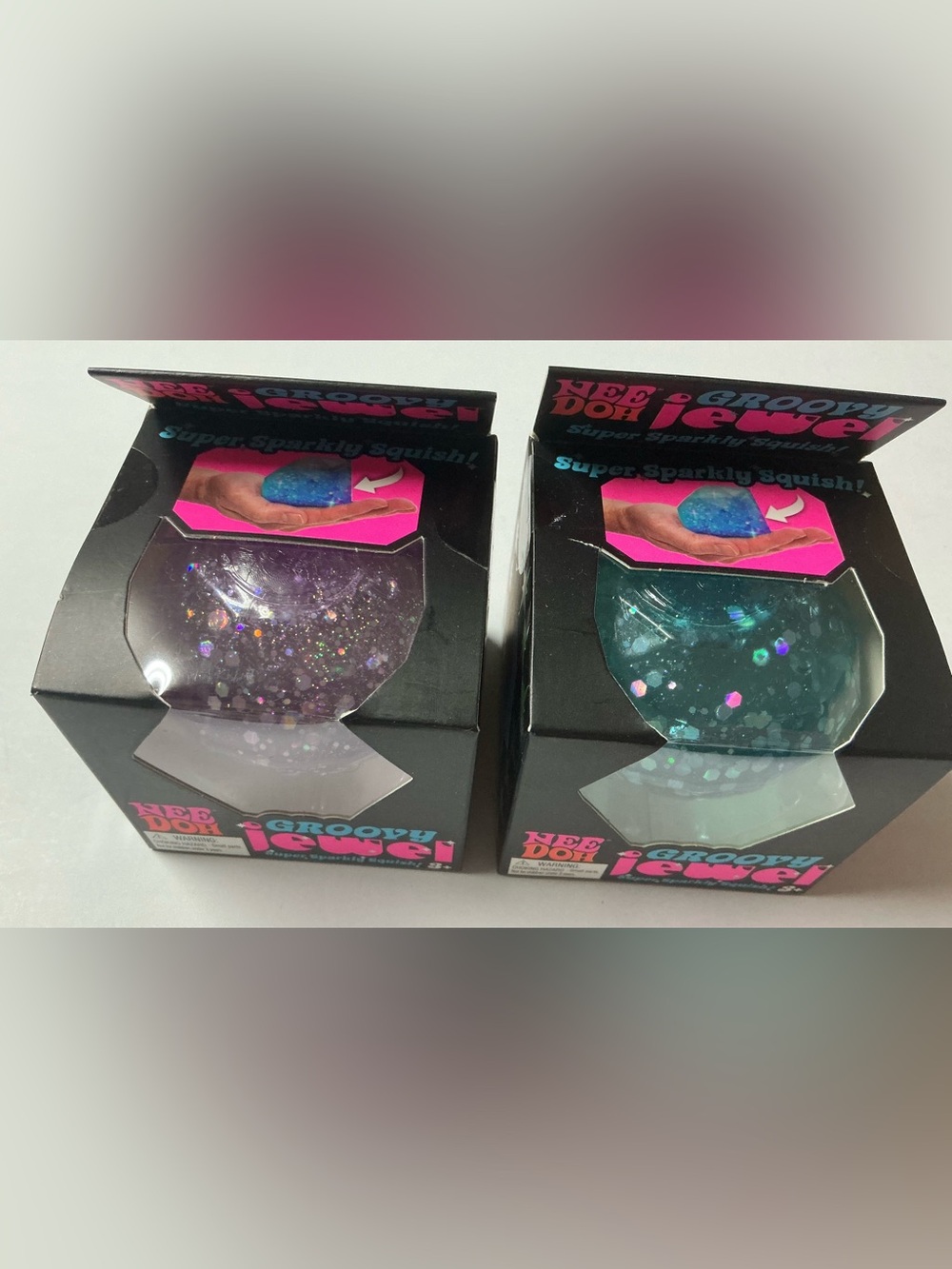 TWO Authentic NEEDOH GROOVY JEWEL Super Sparkling Squish! RARE! 2 colors! - Picture 10 of 11